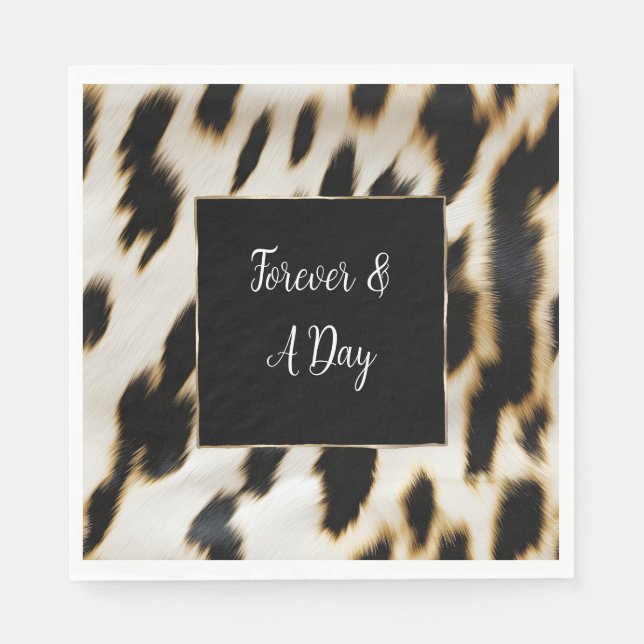 Guardanapo De Papel Cowhide Dourada Branca Preta (Frente)