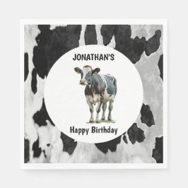 Guardanapo De Papel Cowhide Preto e Branco