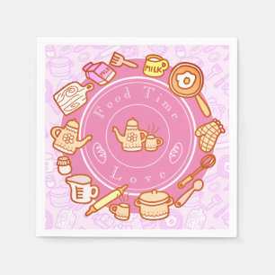 Guardanapo De Papel Cozinha-branca-rosa