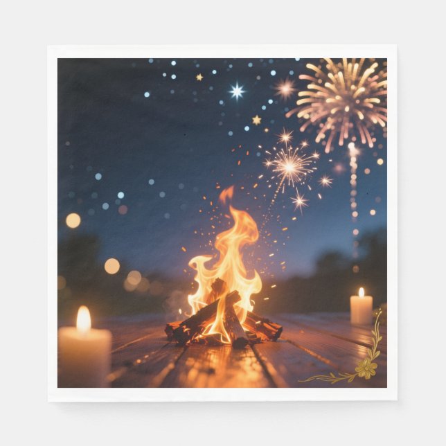 Guardanapo De Papel Cozy Bonfire Party Napkins 🔥 (Frente)