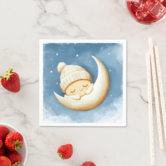 Guardanapo De Papel Cozy Knit Nap Cresent Moon (Insitu)