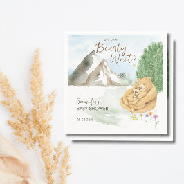 Guardanapo De Papel Cozy Neutral Watercolor Bear Baby Shower