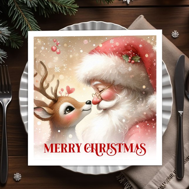 Guardanapo De Papel Cozy Santa Claus Rudolph Holiday Napkins Dinner  (Cozy Santa Claus Rudolph Holiday Napkins Dinner Tableware

)