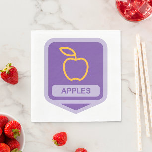 Guardanapo De Papel Crachá de Fruta de maçã roxa