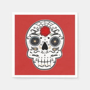 Guardanapo De Papel Cranio Açucarado Esqueleto Espanhol Mexicano Rosa 