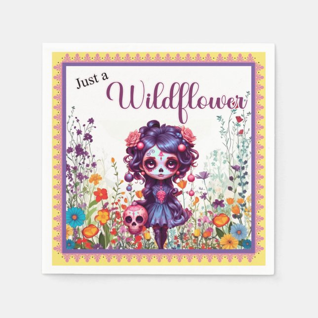 Guardanapo De Papel Crânio de Açúcar Gótico (Frente)