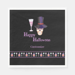 Guardanapo De Papel Crânio De Halloween Com Poções Papel Napkins
