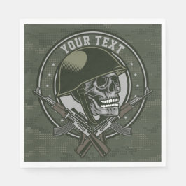 Guardanapo De Papel Crânio e armas militares personalizados do Soldado