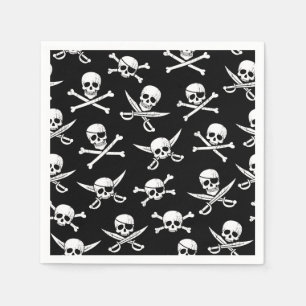 Guardanapo De Papel Crânio e Ossos Piratas