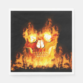 Guardanapo De Papel Crânio em Fogo