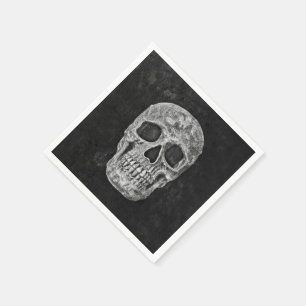 Guardanapo De Papel Crânio Gótico, Preto E Branco, Grunge Legal