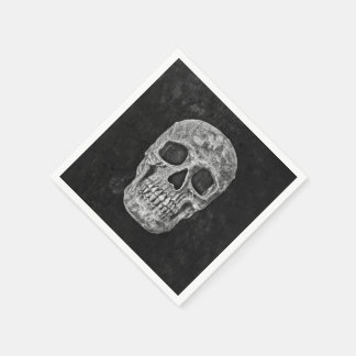 Guardanapo De Papel Crânio Gótico Preto E Grunge Branco Legal