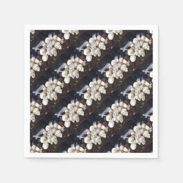 Guardanapo De Papel Crânios Assustadores com globos oculares (Frente)