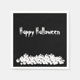 Guardanapo De Papel Crânios brancos pretos do Halloween empilham papel