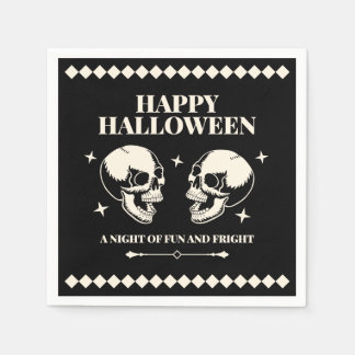 Guardanapo De Papel Cranios Risonhos de Halloween Diversão e Medo