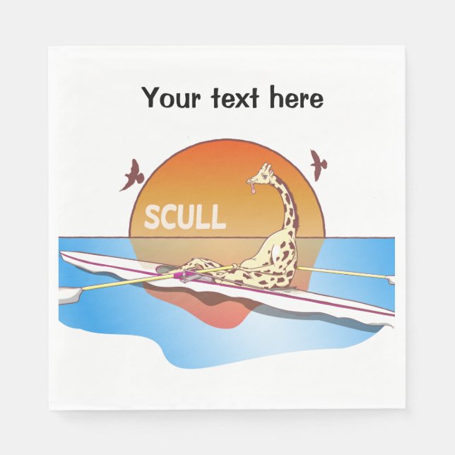 Guardanapo De Papel Crânios solteiros engraçados remando (Frente)