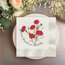 Cravo Vermelho Floral Elegante Personalizável