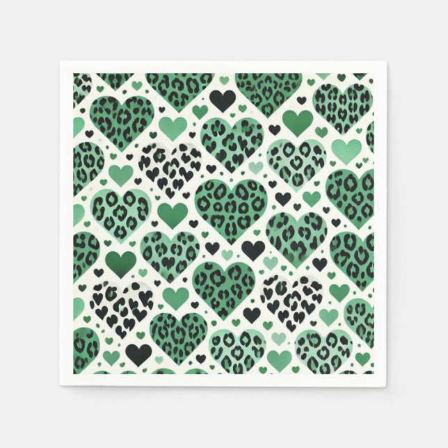 Guardanapo De Papel Crazy Love (Verde) (Frente)