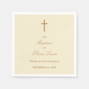Guardanapo De Papel Cream Beige Baptism Party Napkins