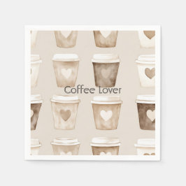Guardanapo De Papel Cream Coffee Heart Cups