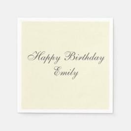 Guardanapo De Papel Cream Minimalist Birthday Party Napkins