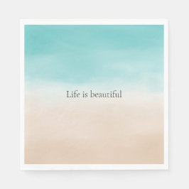 Guardanapo De Papel Cream Peach Aqua Ombre