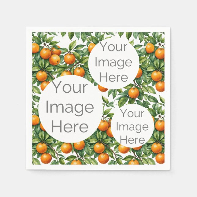 Guardanapo De Papel create own paper photo text template oranges (Frente)