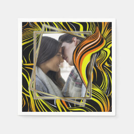 Guardanapo De Papel Creative Black, Yellow & Orange Seless Abstratos