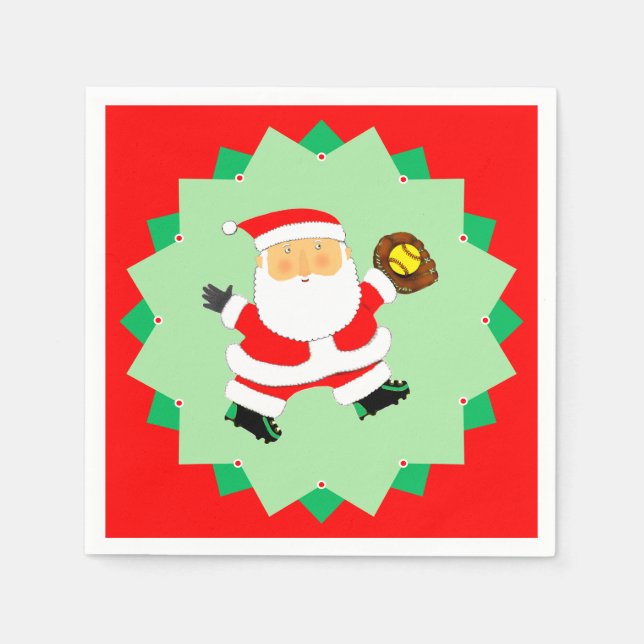 Guardanapo De Papel Creative Softball Christmas Holiday Party (Frente)