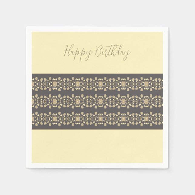 Guardanapo De Papel Creme Elegante E Taupe (Frente)