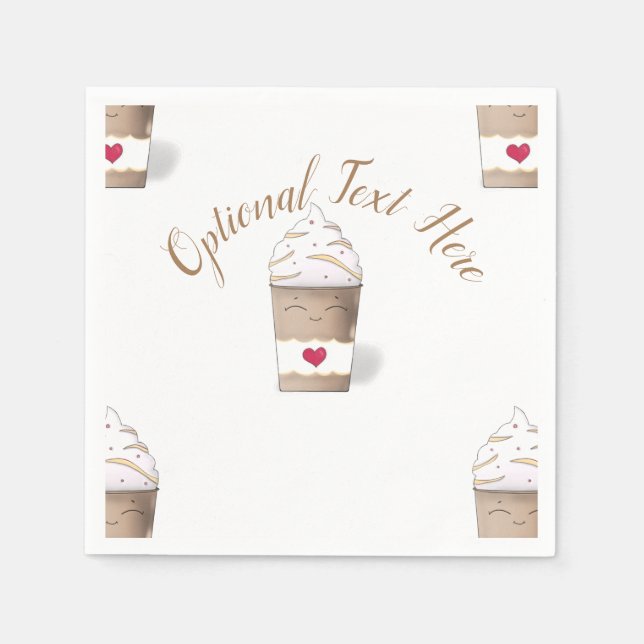 Guardanapo De Papel Creme Latte & Whipped (Café) Nápoles (Frente)