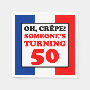 Guardanapo De Papel Crepe French Flag 50º Aniversário
