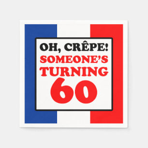 Guardanapo De Papel Crepe French Flag 60º Aniversário