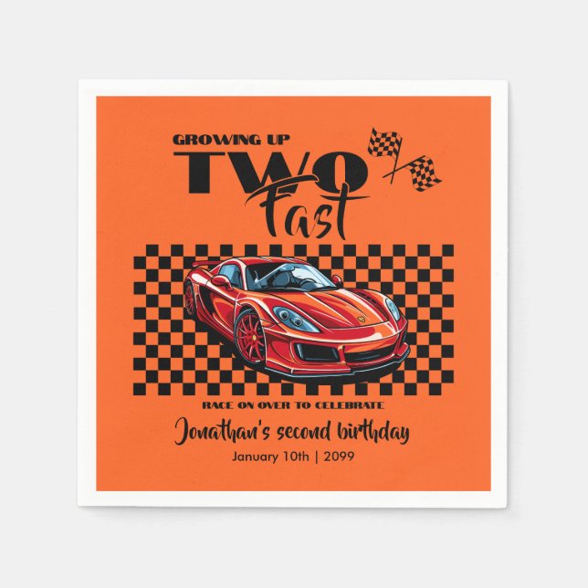 Guardanapo De Papel Crescendo Até Carro De Esporte Vermelho De segundo (Frente)