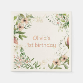 Guardanapo De Papel Crescendo como uma erva no primeiro aniversário,