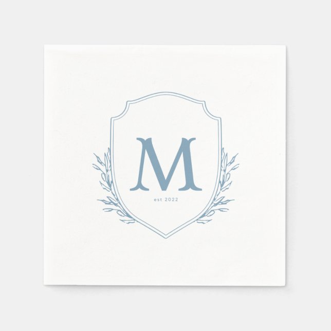 Guardanapo De Papel Crest Blue Wedktail Napkins (Frente)