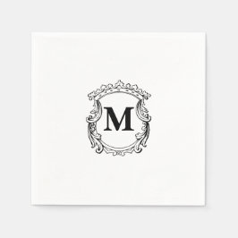 Guardanapo De Papel Crest Elegante Monograma Personalizado