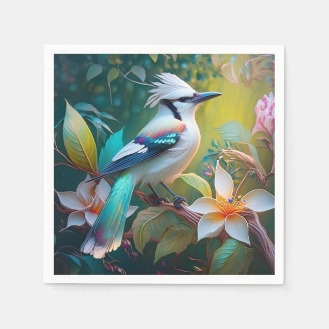 Guardanapo De Papel Crested Teal Winged Jay (Frente)