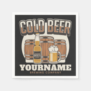 Guardanapo De Papel Criação Personalizada De Cerveja Fria De Carvalh
