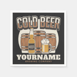 Guardanapo De Papel Criação Personalizada De Cerveja Fria De Carvalho