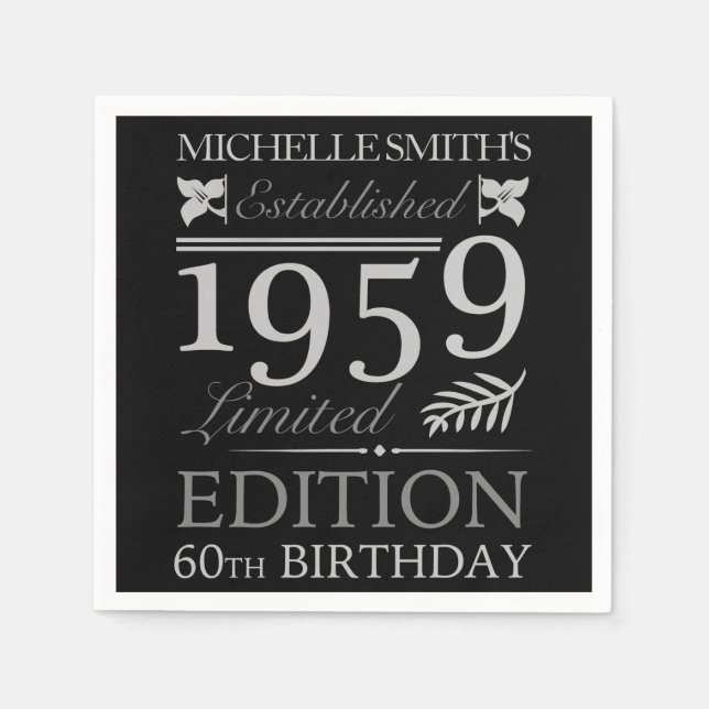 Guardanapo De Papel Criado em 1959 60º Aniversário (Frente)