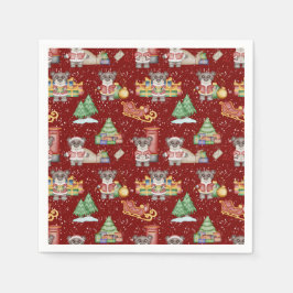 Guardanapo De Papel Crianças Bebidas Festivas Festivas Cuecas de Natal