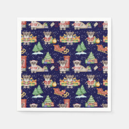 Guardanapo De Papel Crianças Bebidas Festivas Festivas Cuecas de Natal