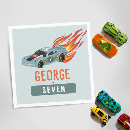 Guardanapo De Papel Crianças Carros Correntes Azuis Quentes Aniversári