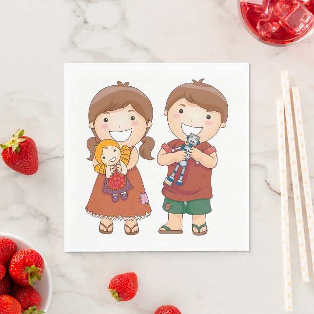 Guardanapo De Papel Crianças com brinquedos (Criador carregado)