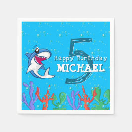 Guardanapo De Papel Crianças Do Oceano Azul De Tubarão Qualquer Idade