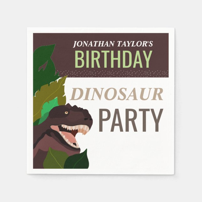 Guardanapo De Papel Crianças do Partido T Rex Dinossaur Aniversário (Frente)