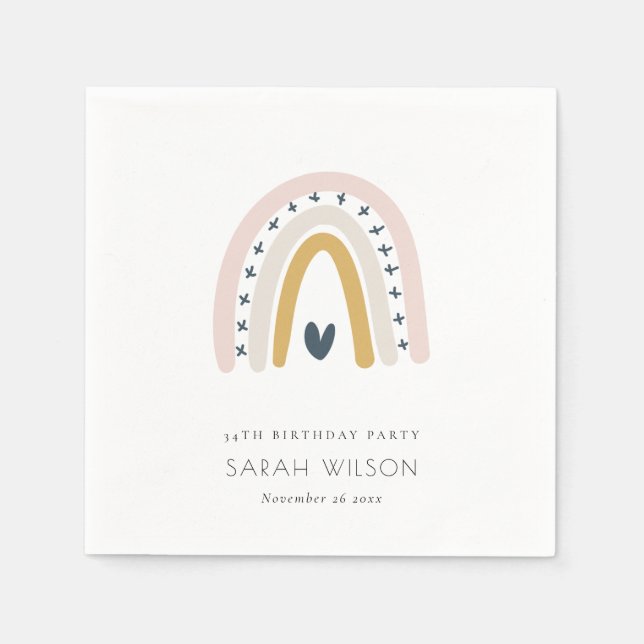 GUARDANAPO DE PAPEL CRIANÇAS ELEGANTES BLUH RAINBOW CORAÇÃO AZUL ANIVE (Frente)