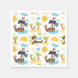 Guardanapo De Papel Crianças: Festa de Padrão de Nave Pirata