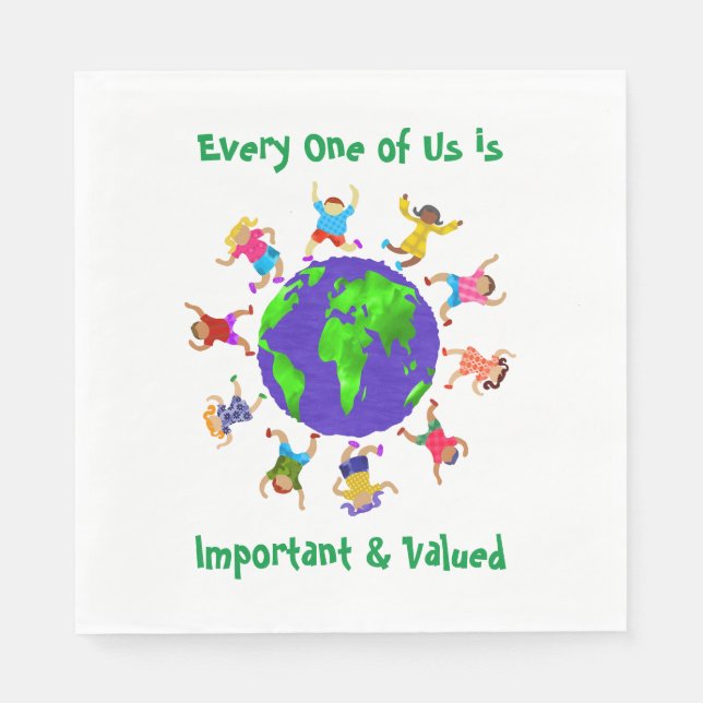 Guardanapo De Papel Crianças importantes e valiosas (Frente)